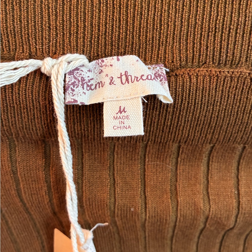 Hem & Thread Tan Ribbed Knit Sweater - Picture 4 of 5
